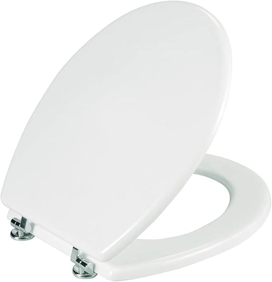 Wenko Bali - Asiento de Inodoro con sujeción de Metal, MDF, Color Blanco