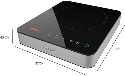 Cecotec Placa de Inducción Portátil 1 Fuego Full Magma Single. 2000W